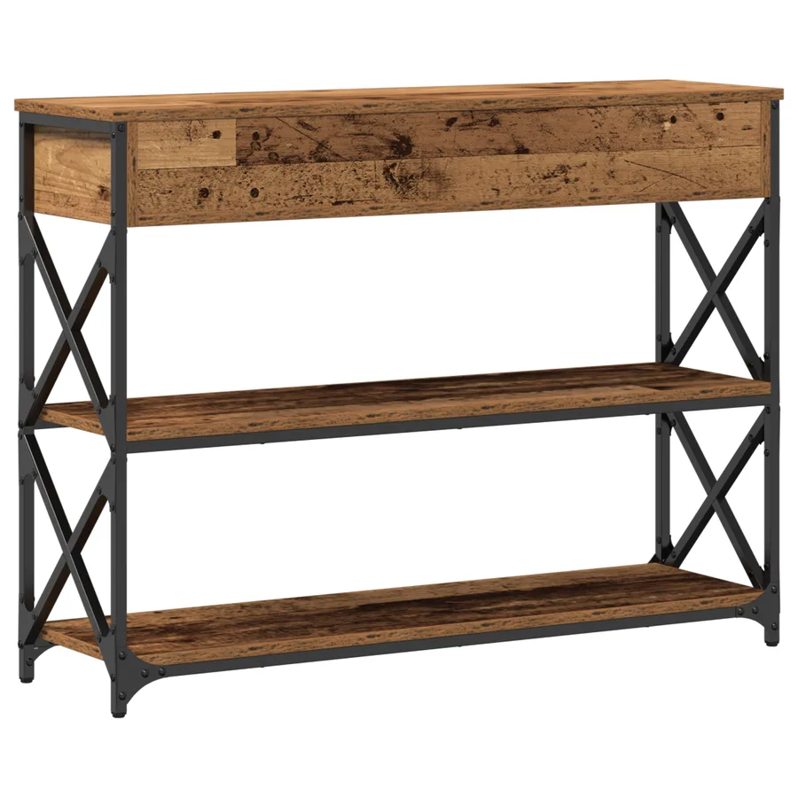 Table Console avec tiroir Bois ancien 100 x 28 x 75 cm - 8