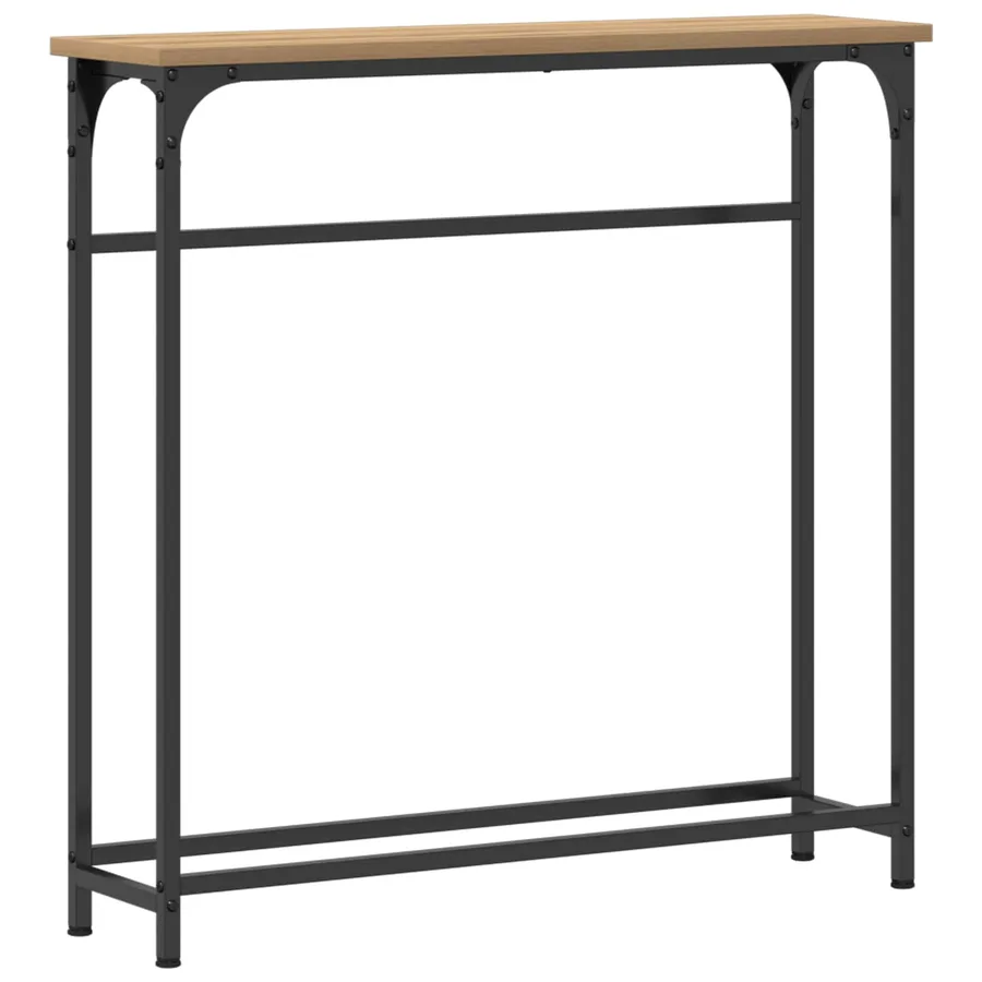 Table console Chêne artisanal 75 x 19,5 x 75 cm - 2