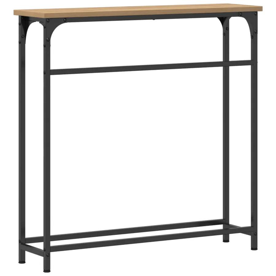 Table console Chêne artisanal 75 x 19,5 x 75 cm - 7