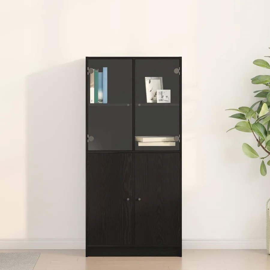 Haut Armoire Chêne noir 68 x 37 x 142 cm