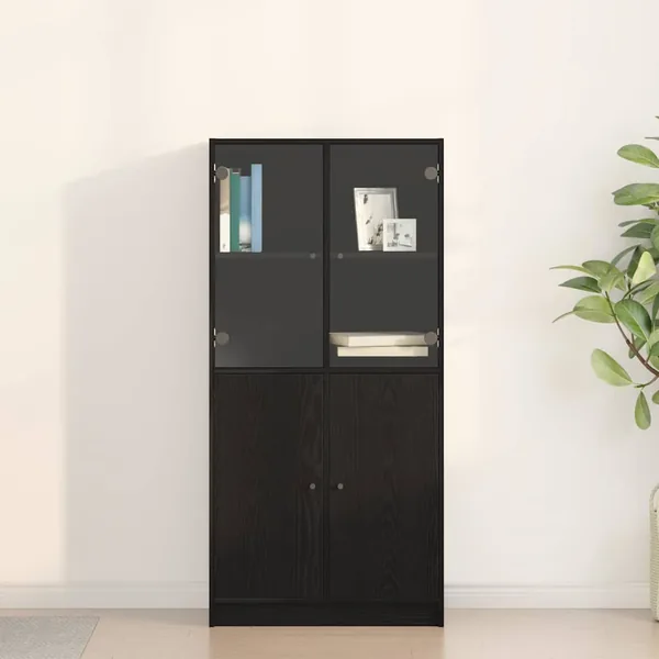 Haut Armoire Chêne noir 68 x 37 x 142 cm