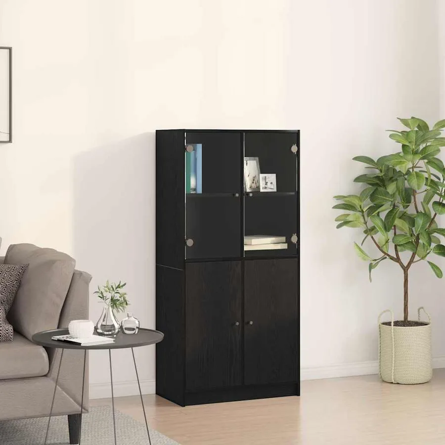 Haut Armoire Chêne noir 68 x 37 x 142 cm - 4