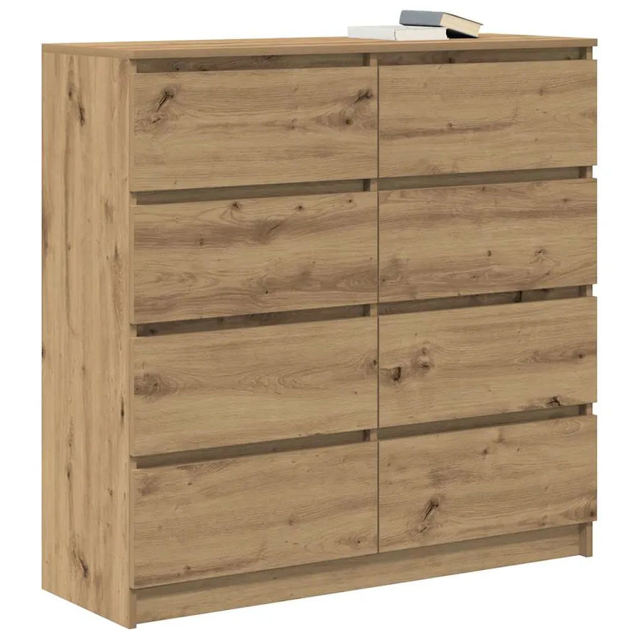 Buffet chêne artisanal 100x35x99 cm bois d'ingénierie - 4