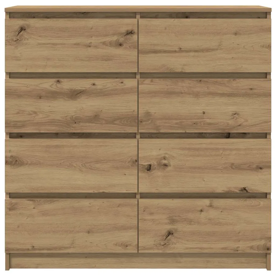 Buffet chêne artisanal 100x35x99 cm bois d'ingénierie - 6