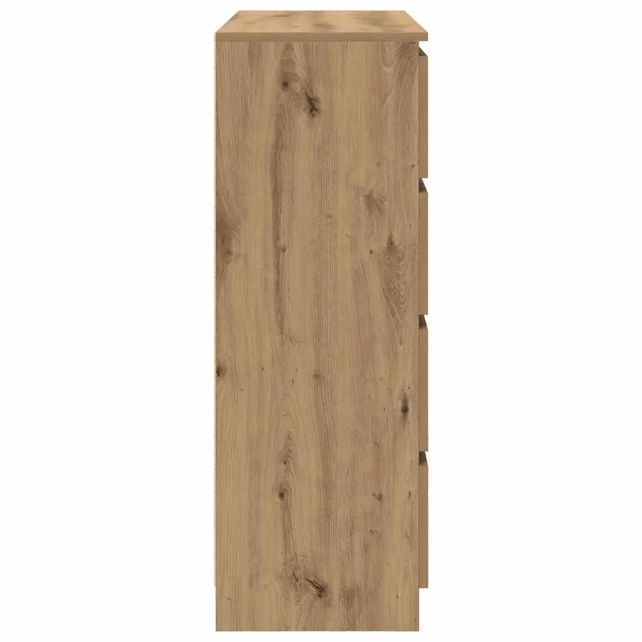 Buffet chêne artisanal 100x35x99 cm bois d'ingénierie - 7