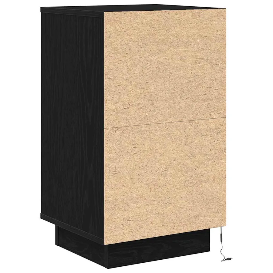 Table de chevet avec lumières LED noir 38x34x65 cm - 9