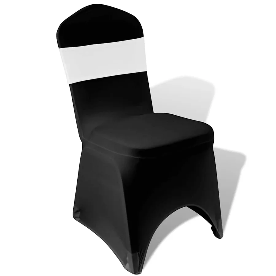 25 bandes de chaise décoratives extensibles blanches - 4