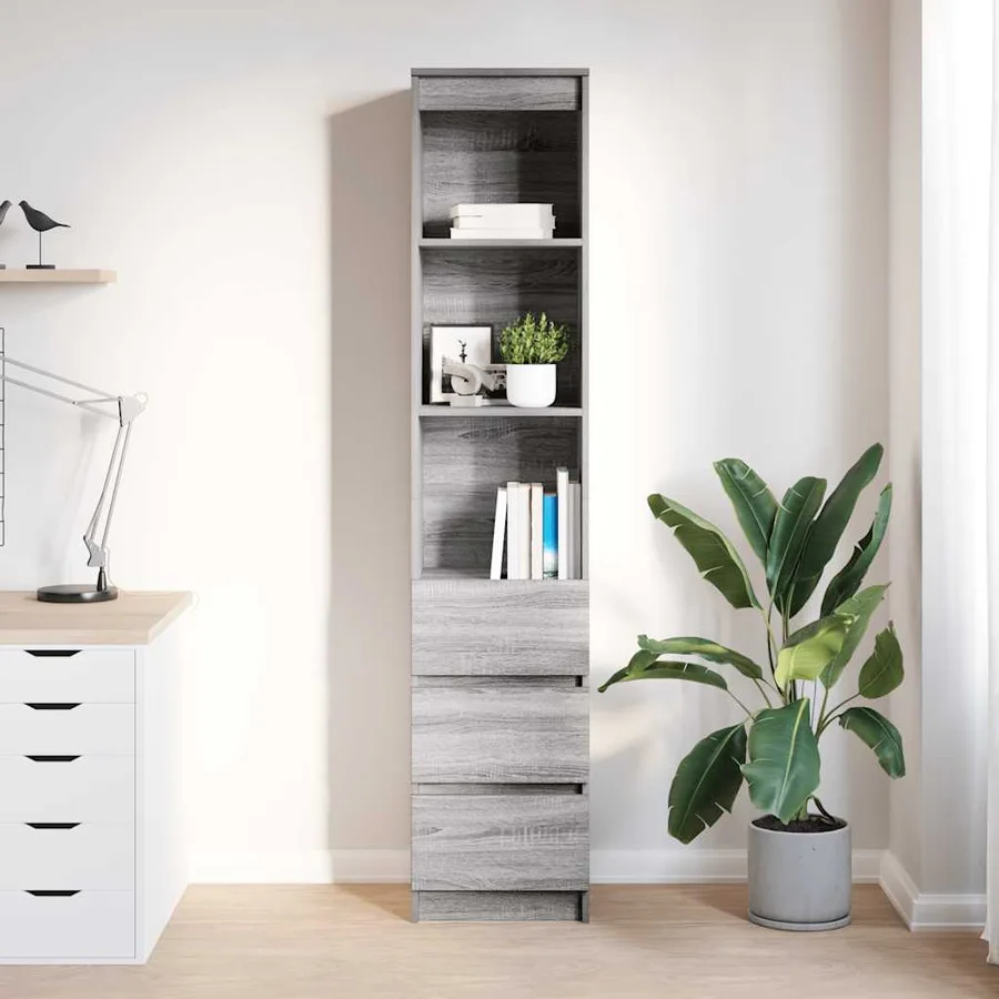 Buffet sonoma gris 37,5x35x180 cm bois d'ingénierie - 3