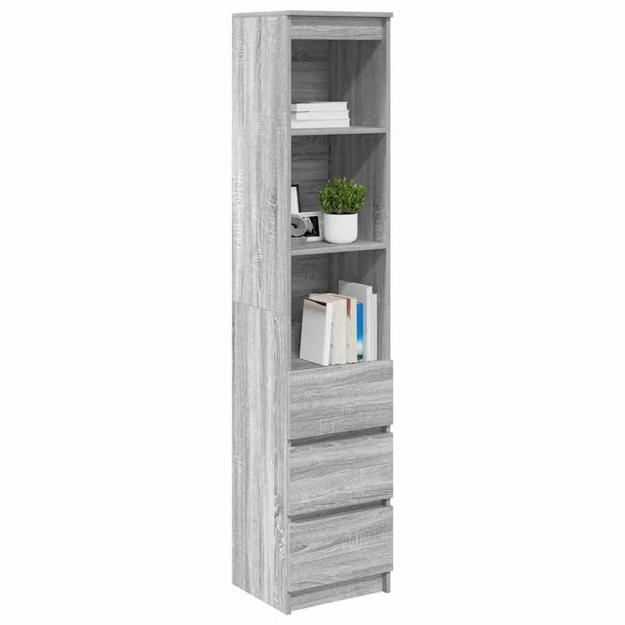 Buffet sonoma gris 37,5x35x180 cm bois d'ingénierie - 4