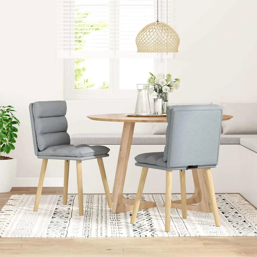 Chaises à manger lot de 2 gris clair tissu - 2