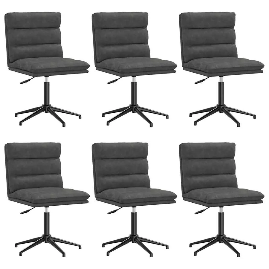 Chaises à manger lot de 6 noir similicuir - 2