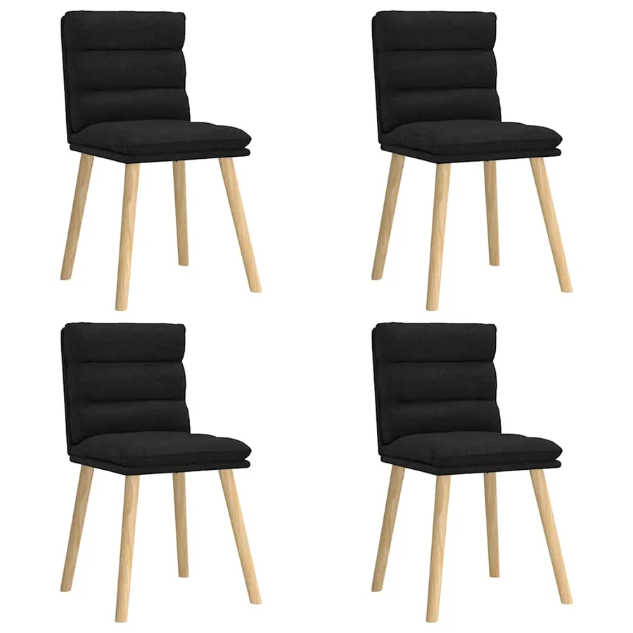 Chaises à manger lot de 4 noir tissu - 2