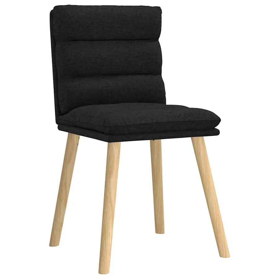 Chaises à manger lot de 4 noir tissu - 3
