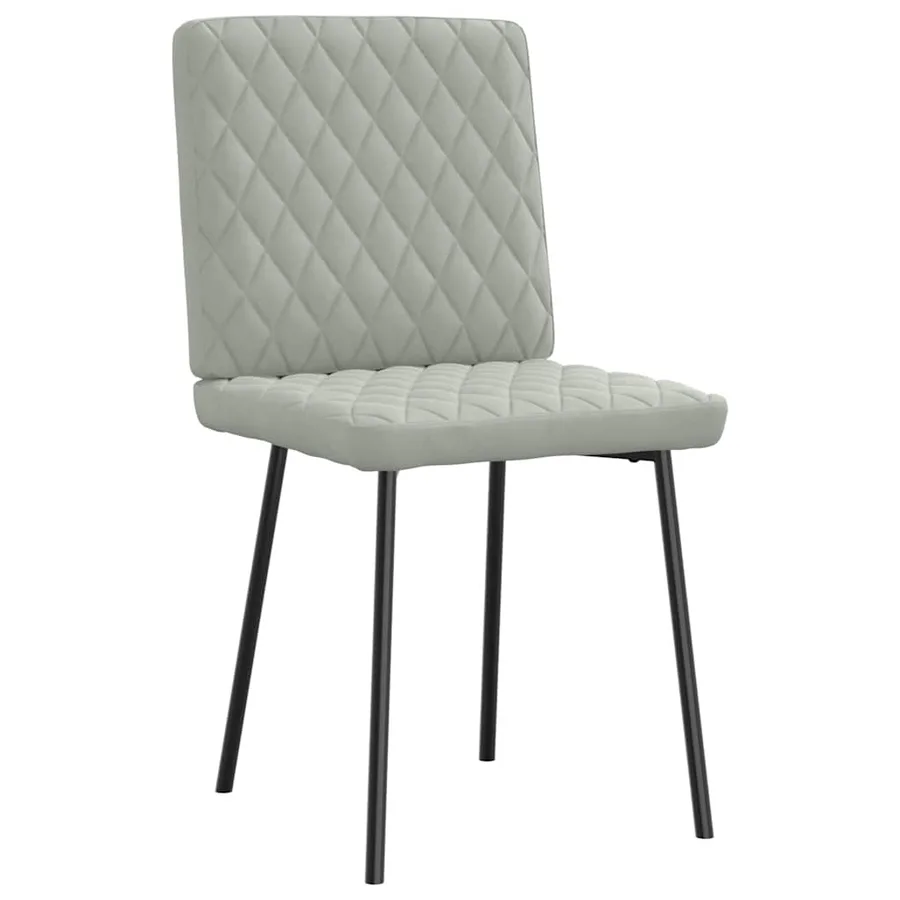 Chaises à manger lot de 2 Gris clair Velours - 4