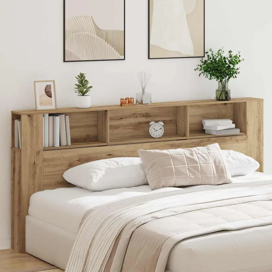 Cabinet de Tête de Lit Chêne artisanal Bois d'ingénierie