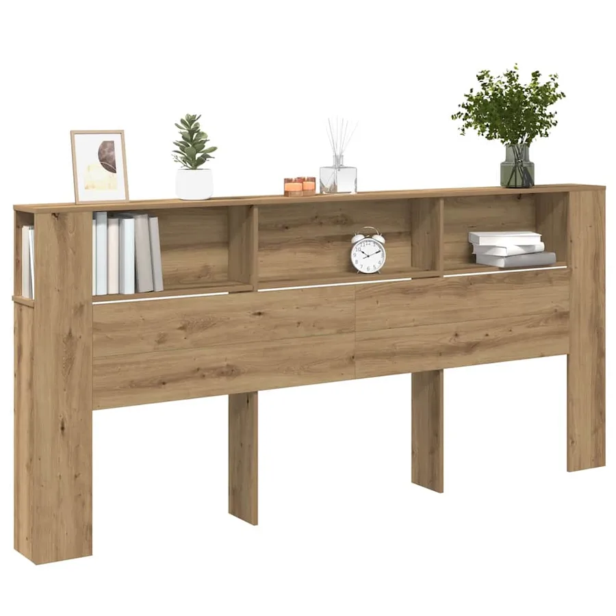 Cabinet de Tête de Lit Chêne artisanal Bois d'ingénierie - 3