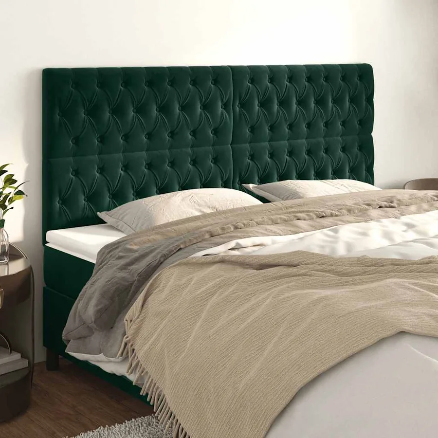 Tête de lit Vert foncé 180x7x118/128 cm Velours