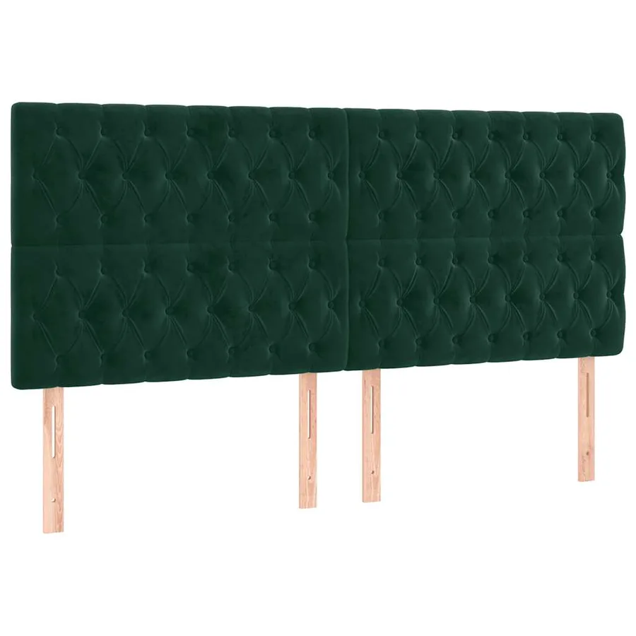 Tête de lit Vert foncé 180x7x118/128 cm Velours - 2