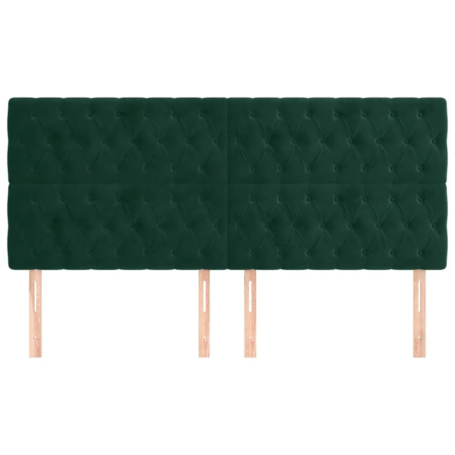 Tête de lit Vert foncé 180x7x118/128 cm Velours - 3