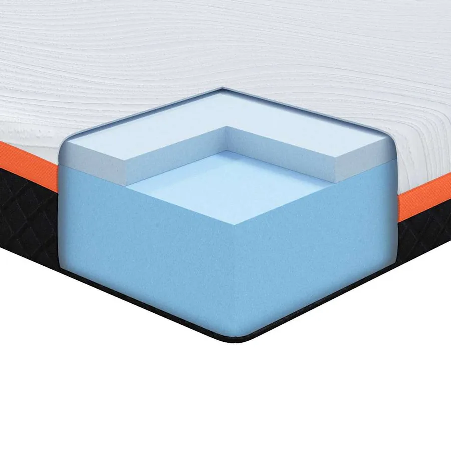 Matelas Blanc et Noir 90 x 200 cm Tissu jacquard - 10
