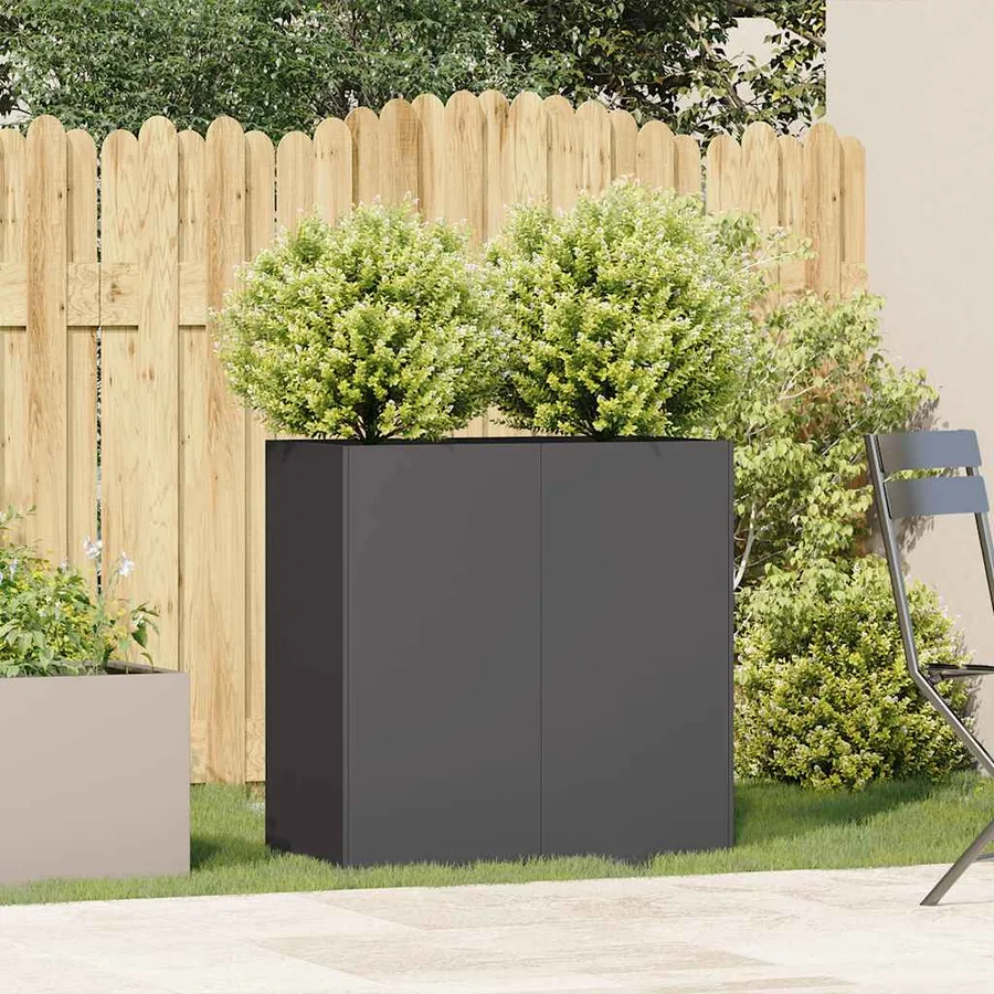 Jardinière noir 80x40x80 cm acier laminé à froid - 3
