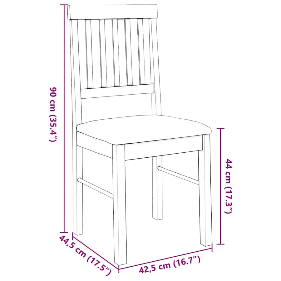 Chaises à manger coussins 2 pcs blanc bois massif caoutchouc - 11