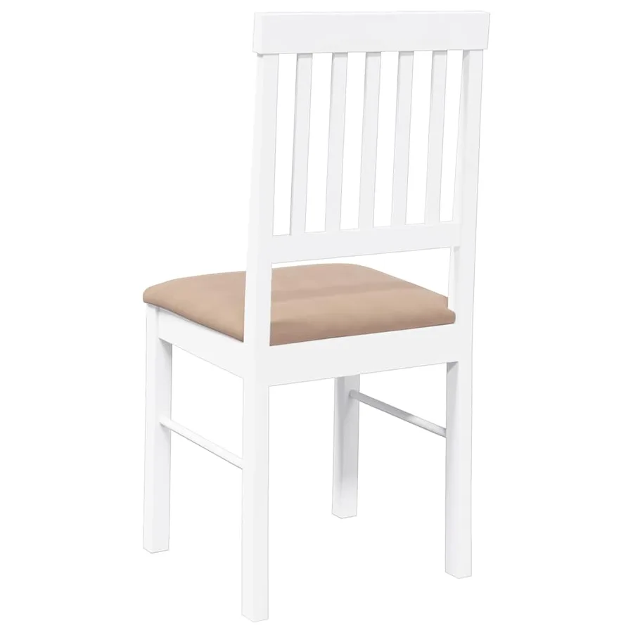 Chaises à manger coussins 2 pcs blanc bois massif caoutchouc - 7