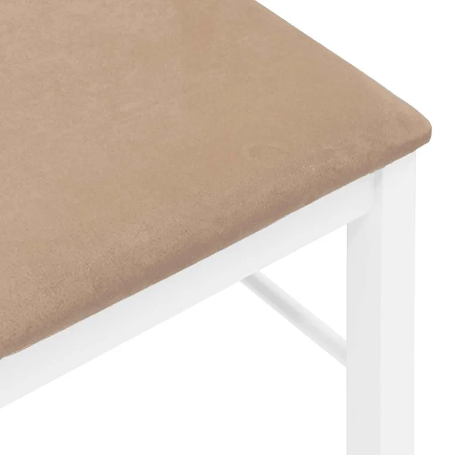 Chaises à manger coussins 2 pcs blanc bois massif caoutchouc - 8