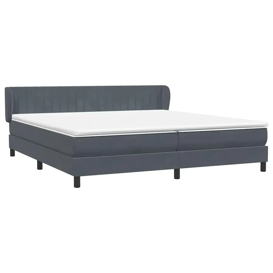 Sommier à lattes de lit et matelas gris foncé 180x220cm velours - 4