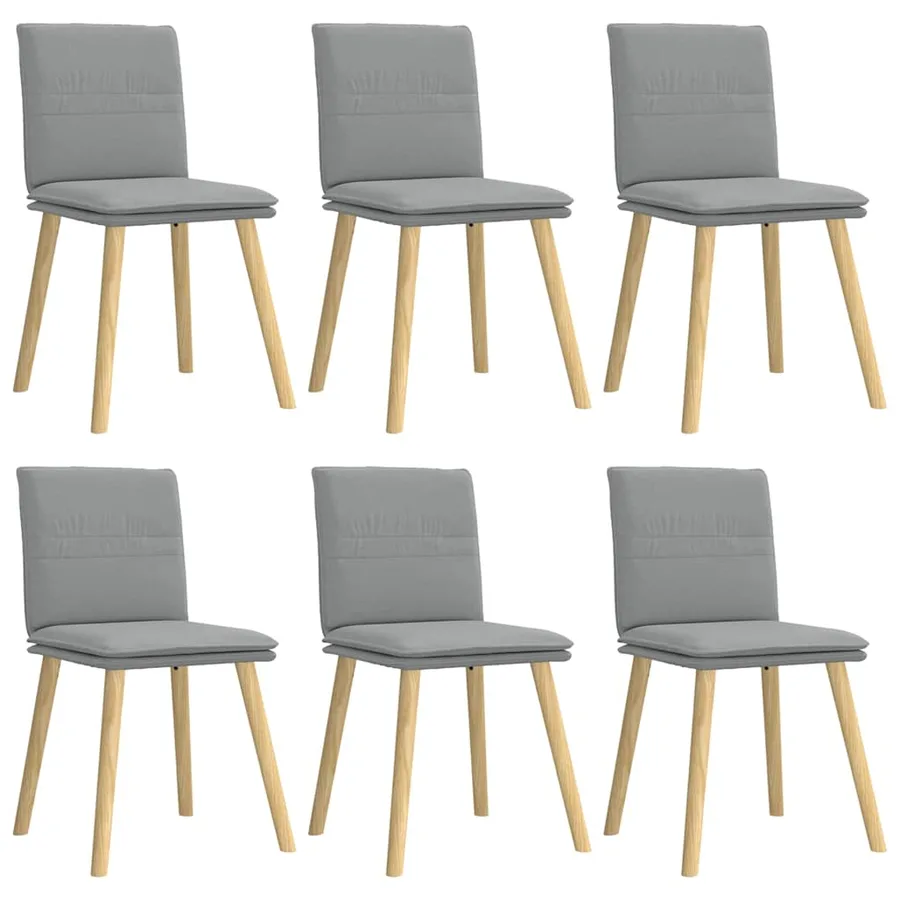Chaises à manger lot de 6 gris clair tissu - 2