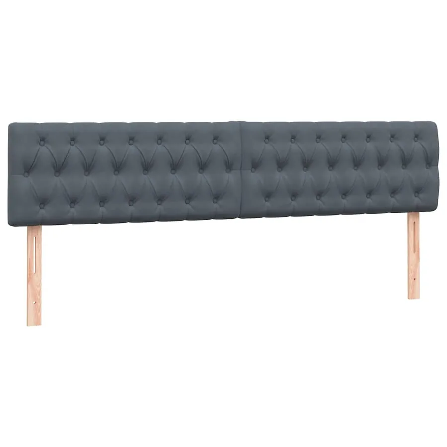 Sommier à lattes de lit et matelas et LED gris foncé 200x220cm velours - 7