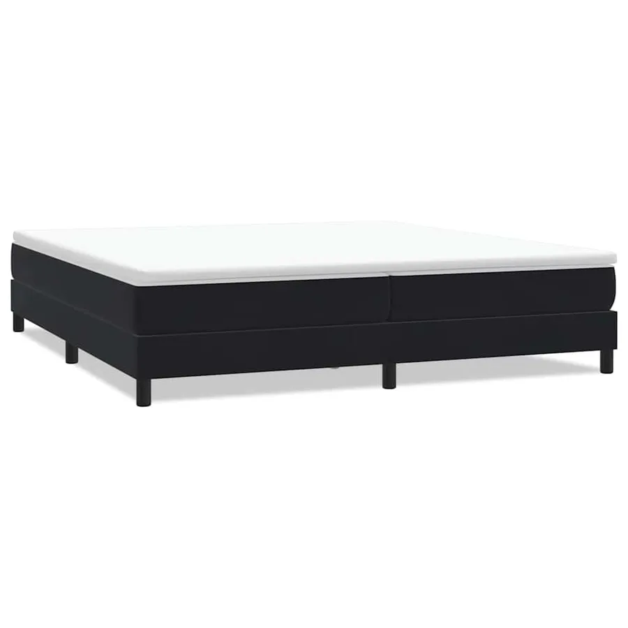 Sommier à lattes de lit sans matelas noir 200x220 cm velours - 2