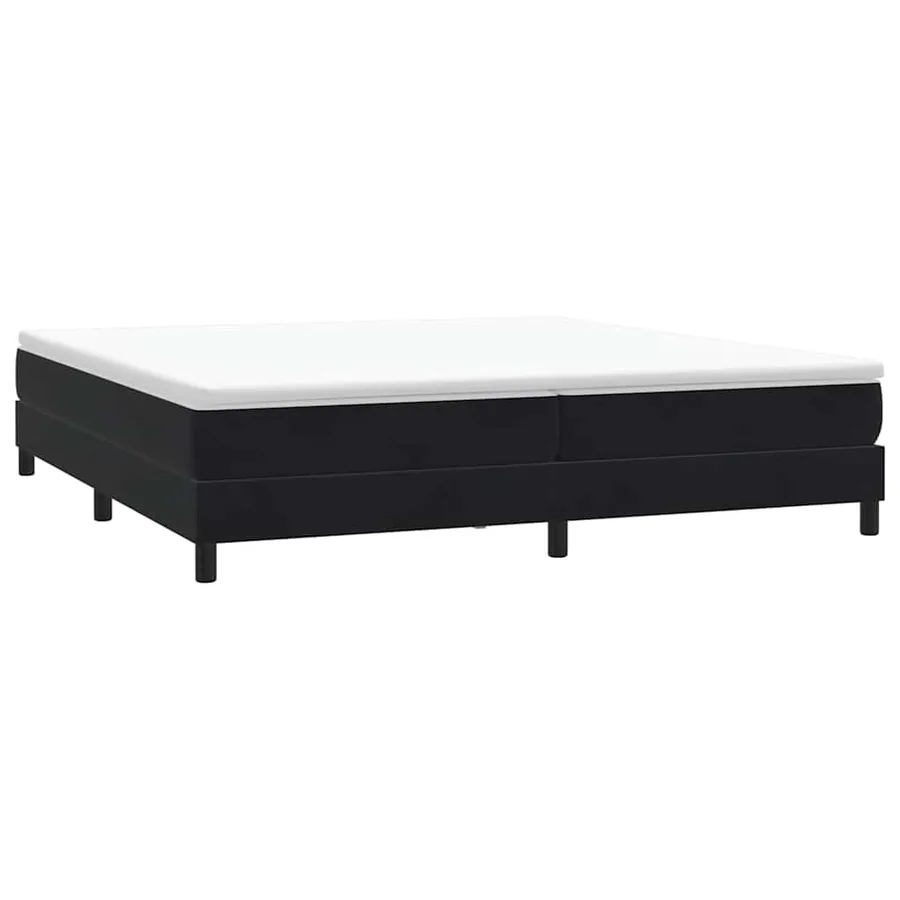 Sommier à lattes de lit sans matelas noir 200x220 cm velours - 3
