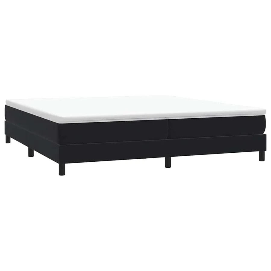 Sommier à lattes de lit avec matelas noir 200x220 cm velours - 5