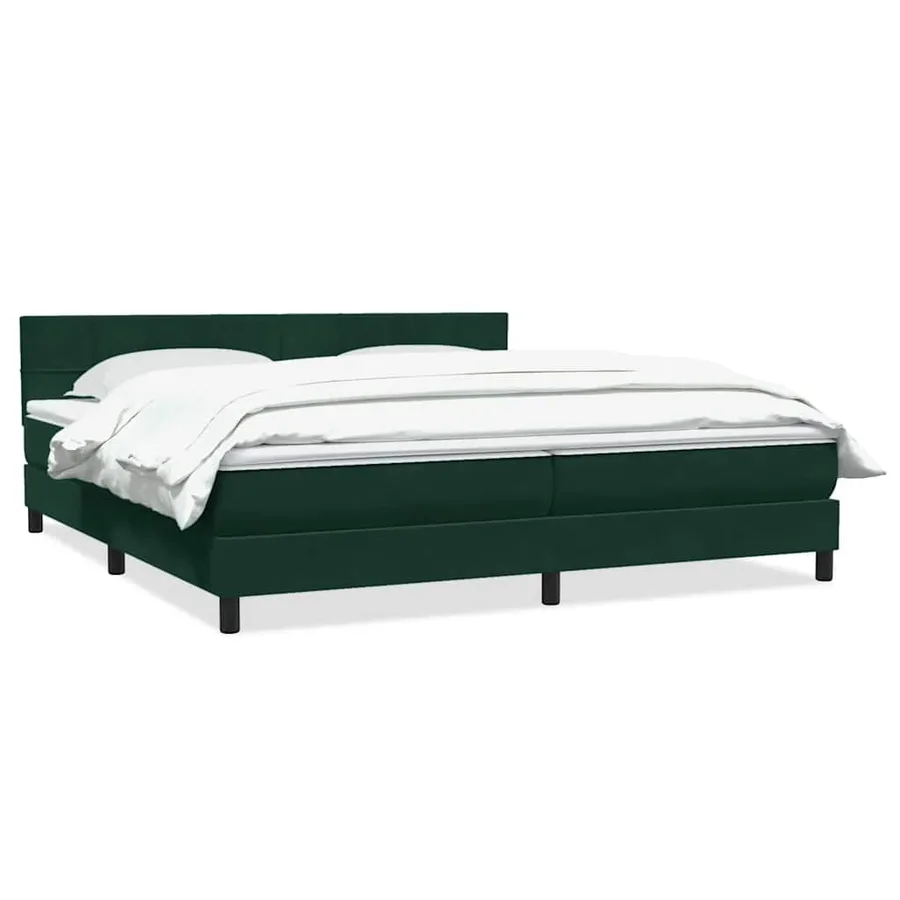 Sommier à lattes de lit et matelas vert foncé 180x220cm velours - 2