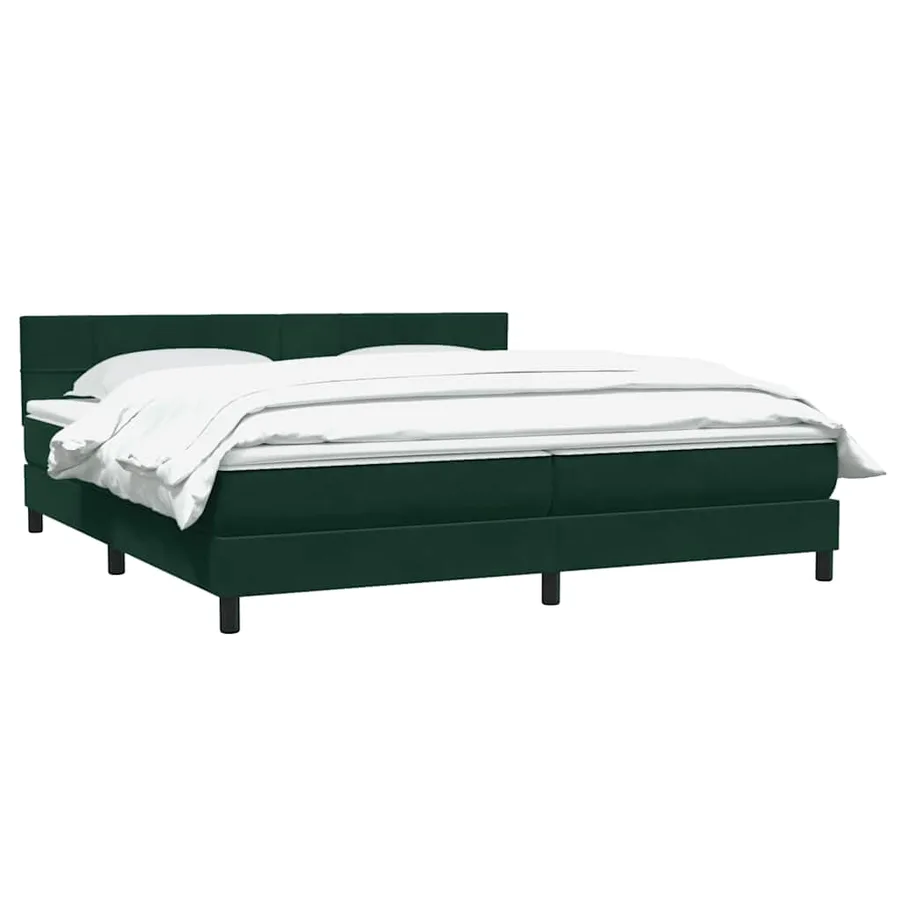 Sommier à lattes de lit et matelas vert foncé 180x220cm velours - 3