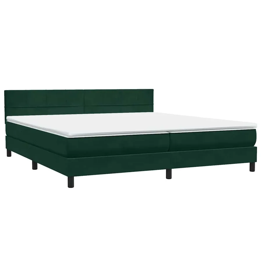 Sommier à lattes de lit et matelas vert foncé 180x220cm velours - 4