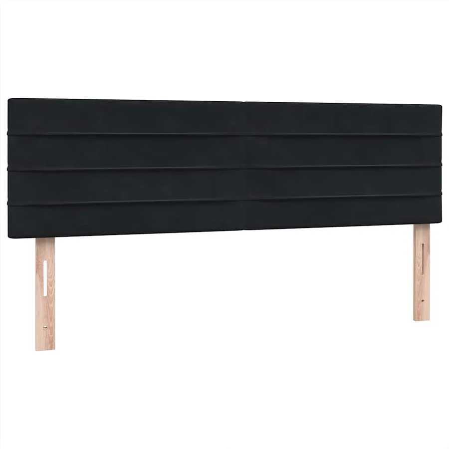 Sommier à lattes de lit avec matelas noir 160x220 cm velours - 7
