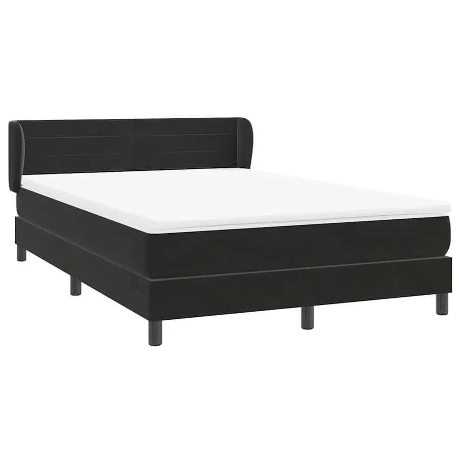 Sommier à lattes de lit avec matelas noir 160x220 cm velours - 4