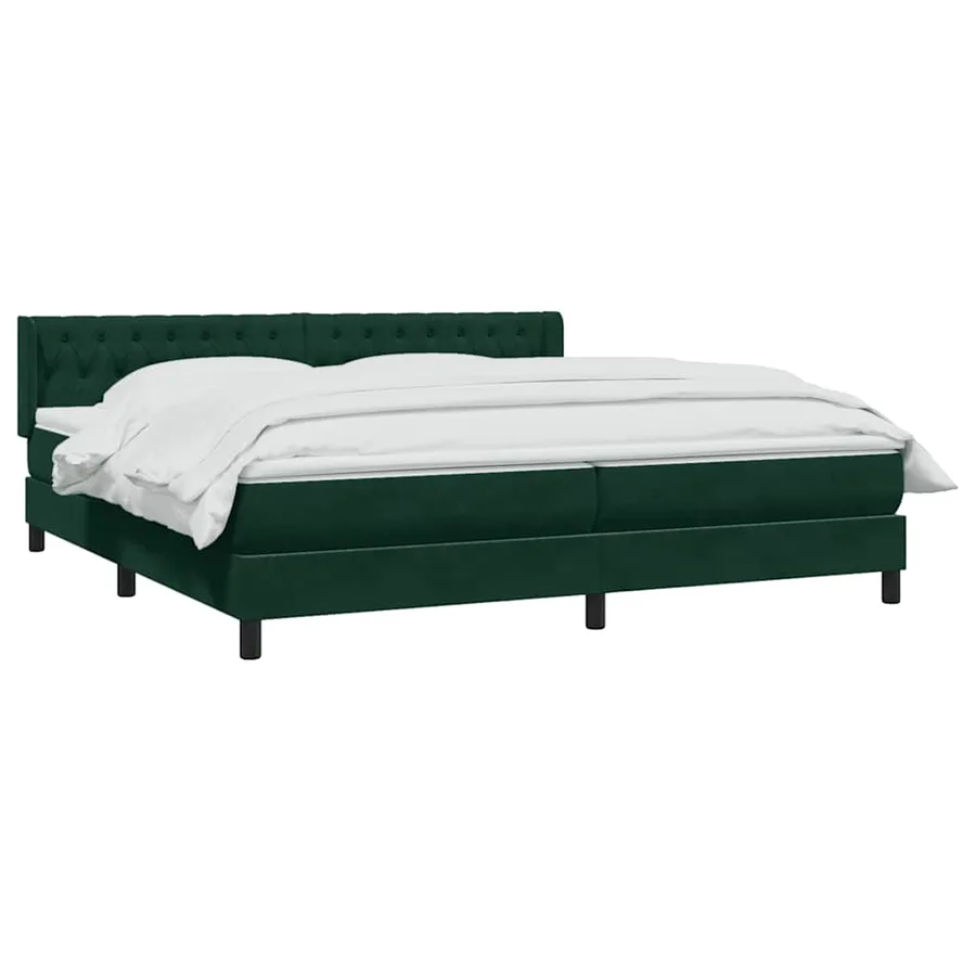 Sommier à lattes de lit et matelas vert foncé 180x220cm velours - 3
