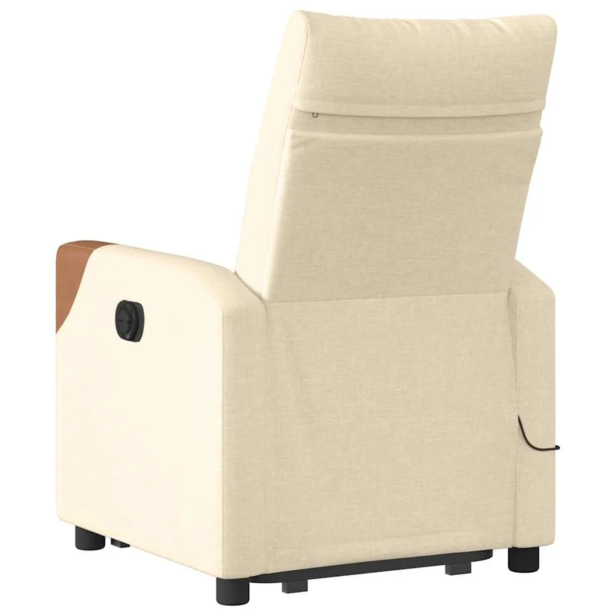 Fauteuil inclinable de massage électrique Crème Tissu - 7