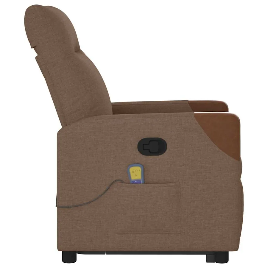 Fauteuil de massage inclinable Marron Tissu - 6
