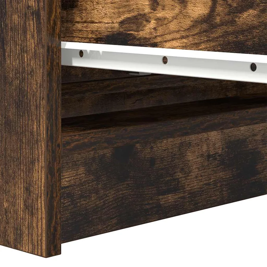 Buffet chêne fumé 80x35x76 cm bois d'ingénierie - 10