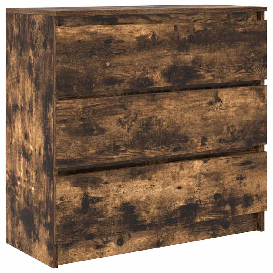 Buffet chêne fumé 80x35x76 cm bois d'ingénierie - 2