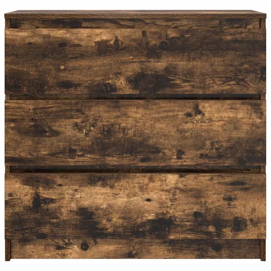 Buffet chêne fumé 80x35x76 cm bois d'ingénierie - 6