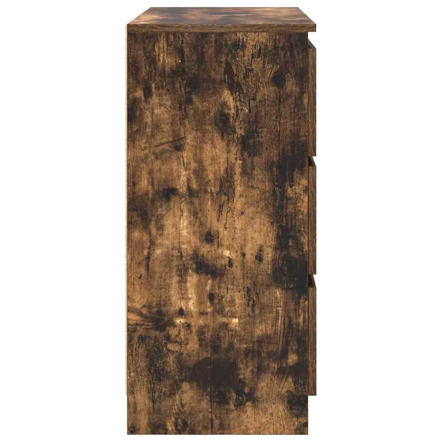 Buffet chêne fumé 80x35x76 cm bois d'ingénierie - 7