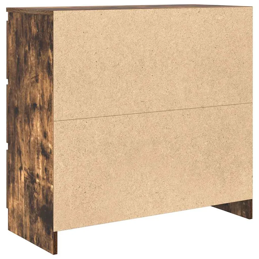 Buffet chêne fumé 80x35x76 cm bois d'ingénierie - 8