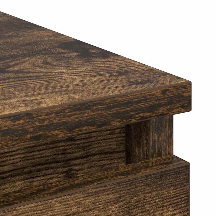 Buffet chêne fumé 80x35x76 cm bois d'ingénierie - 9
