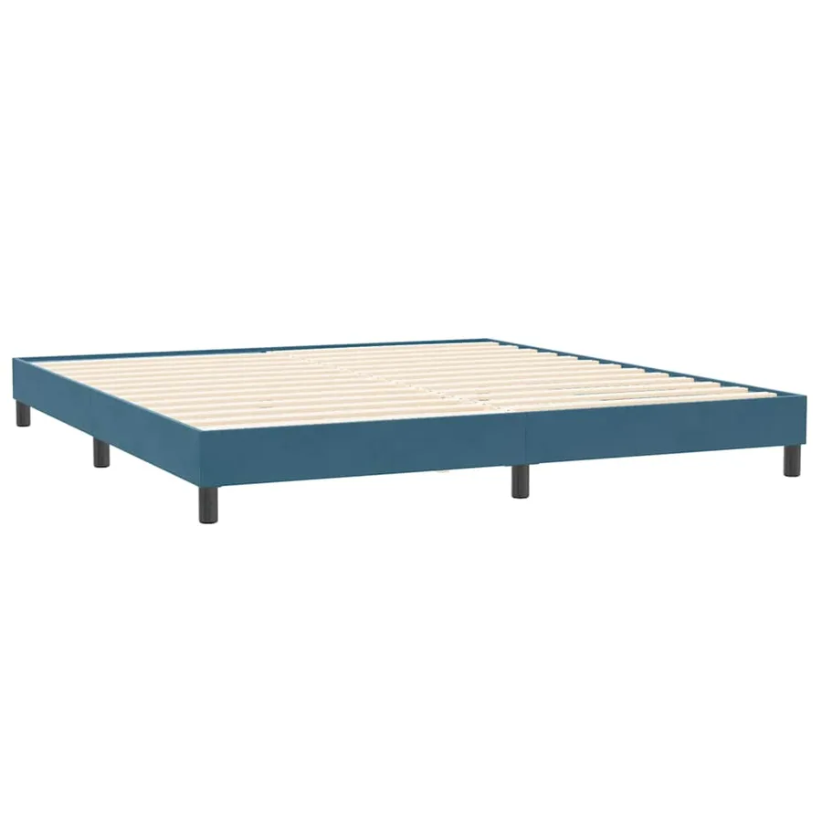 Sommier à lattes de lit et matelas bleu foncé 200x220cm velours - 5