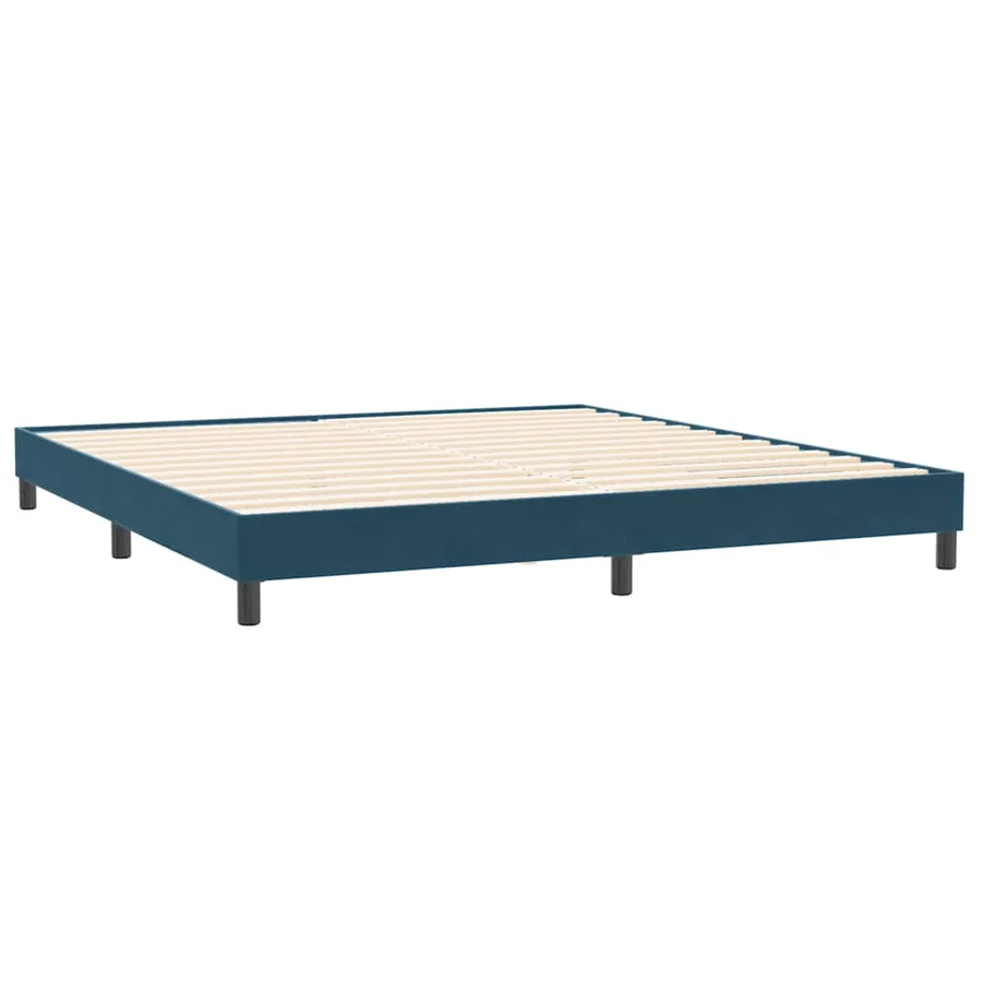 Sommier à lattes de lit et matelas bleu foncé 180x220cm velours - 6
